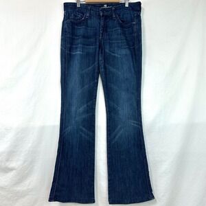 7 FOR ALL MANKIND Denim Low Rise Flare Bootcut A Pocket Jeans Dark Wash Women 29